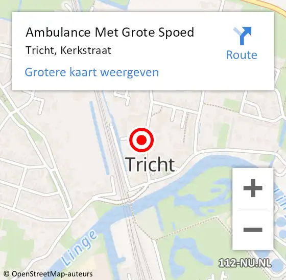 Locatie op kaart van de 112 melding: Ambulance Met Grote Spoed Naar Tricht, Kerkstraat op 8 februari 2022 09:36