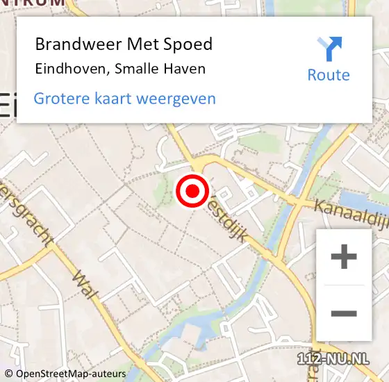 Locatie op kaart van de 112 melding: Brandweer Met Spoed Naar Eindhoven, Smalle Haven op 8 februari 2022 13:41