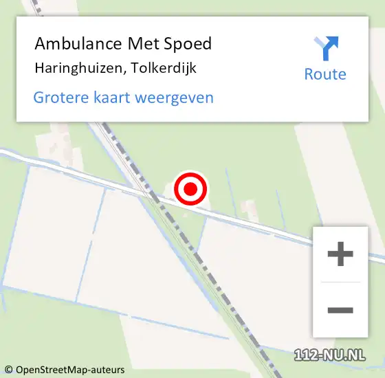 Locatie op kaart van de 112 melding: Ambulance Met Spoed Naar Haringhuizen, Tolkerdijk op 8 februari 2022 15:29