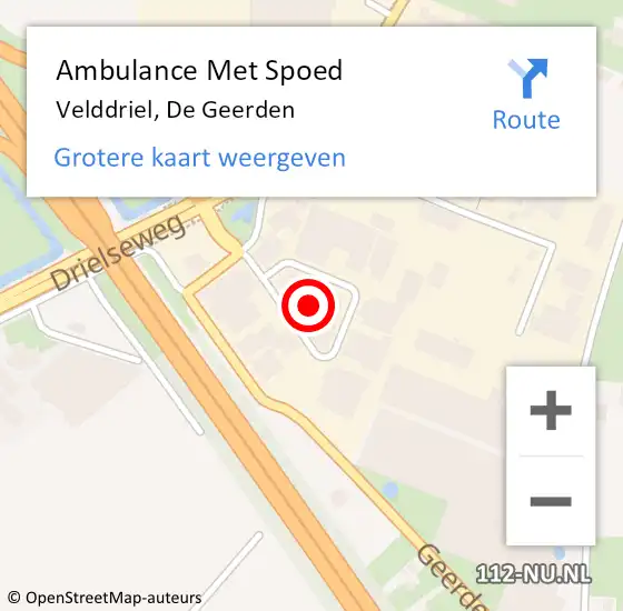 Locatie op kaart van de 112 melding: Ambulance Met Spoed Naar Velddriel, De Geerden op 8 februari 2022 18:33