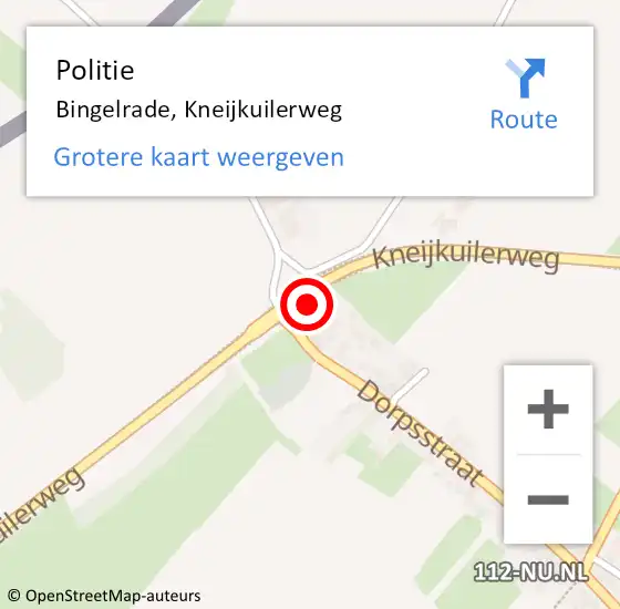 Locatie op kaart van de 112 melding: Politie Bingelrade, Kneijkuilerweg op 8 februari 2022 18:33
