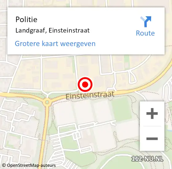 Locatie op kaart van de 112 melding: Politie Landgraaf, Einsteinstraat op 8 februari 2022 23:46