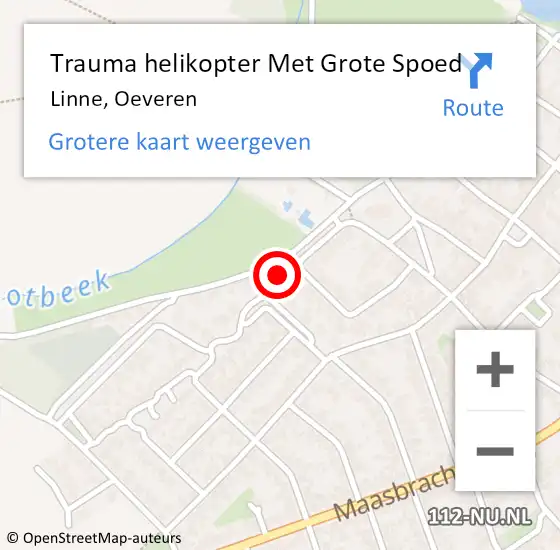 Locatie op kaart van de 112 melding: Trauma helikopter Met Grote Spoed Naar Linne, Oeveren op 9 februari 2022 18:28