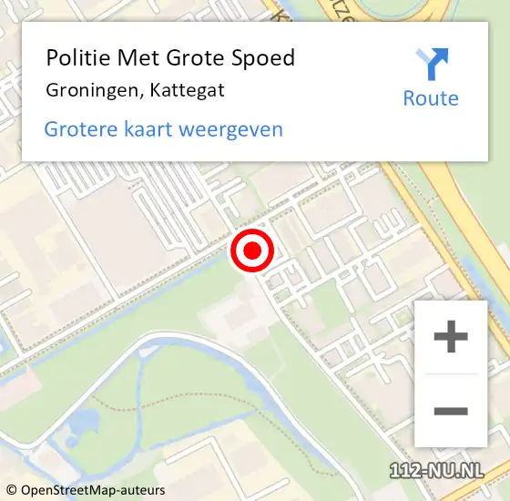 Locatie op kaart van de 112 melding: Politie Met Grote Spoed Naar Groningen, Kattegat op 10 februari 2022 07:50