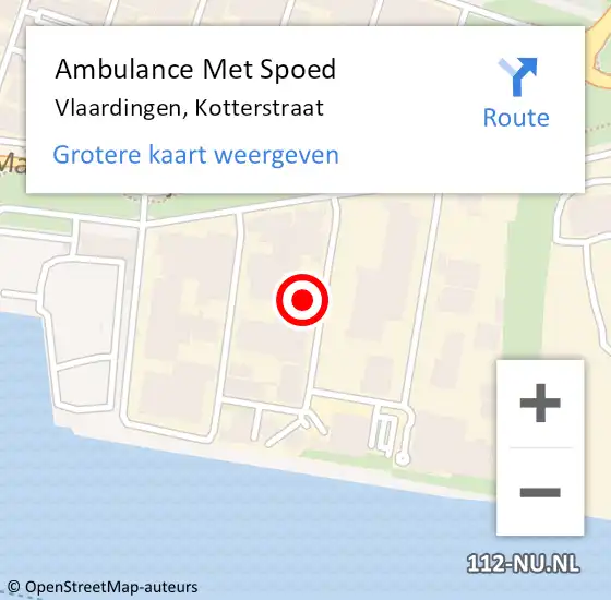 Locatie op kaart van de 112 melding: Ambulance Met Spoed Naar Vlaardingen, Kotterstraat op 10 februari 2022 13:52