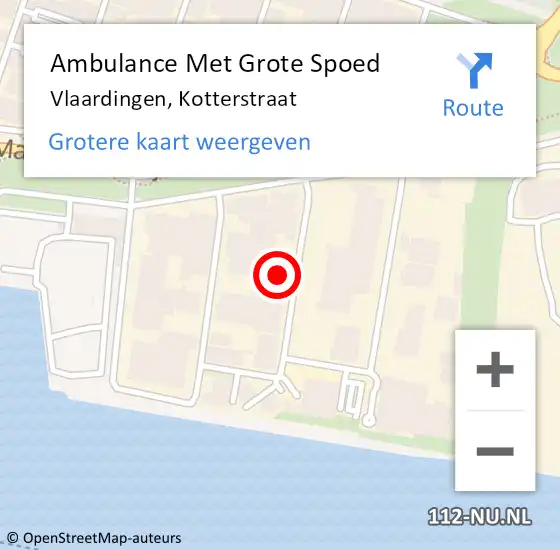 Locatie op kaart van de 112 melding: Ambulance Met Grote Spoed Naar Vlaardingen, Kotterstraat op 10 februari 2022 13:53