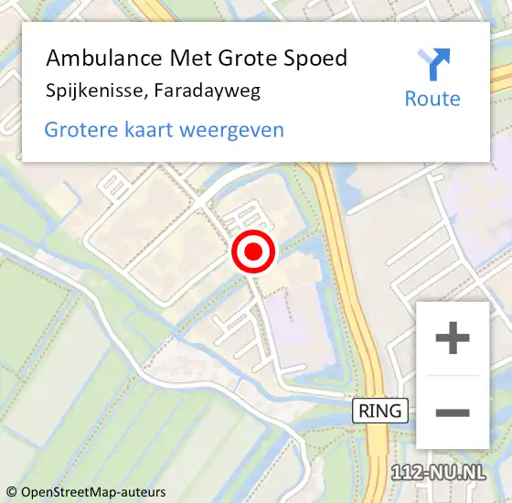 Locatie op kaart van de 112 melding: Ambulance Met Grote Spoed Naar Spijkenisse, Faradayweg op 10 februari 2022 15:51