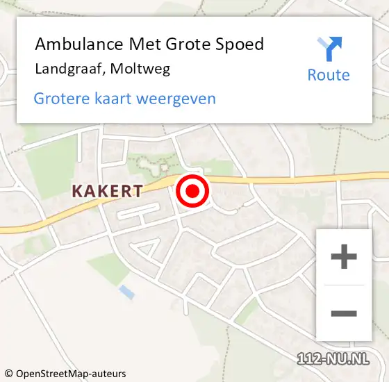 Locatie op kaart van de 112 melding: Ambulance Met Grote Spoed Naar Landgraaf, Moltweg op 10 februari 2022 19:57