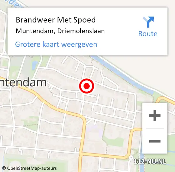 Locatie op kaart van de 112 melding: Brandweer Met Spoed Naar Muntendam, Driemolenslaan op 10 februari 2022 20:53