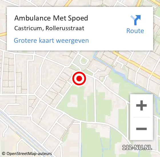 Locatie op kaart van de 112 melding: Ambulance Met Spoed Naar Castricum, Rollerusstraat op 11 februari 2022 09:47