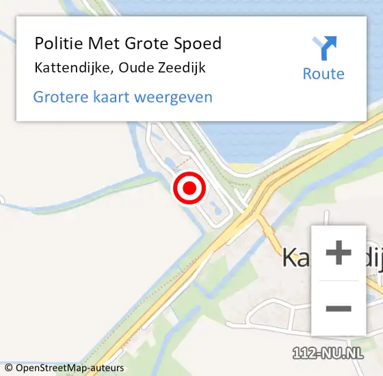 Locatie op kaart van de 112 melding: Politie Met Grote Spoed Naar Kattendijke, Oude Zeedijk op 11 februari 2022 12:05