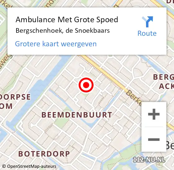 Locatie op kaart van de 112 melding: Ambulance Met Grote Spoed Naar Bergschenhoek, de Snoekbaars op 11 februari 2022 13:37