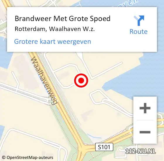 Locatie op kaart van de 112 melding: Brandweer Met Grote Spoed Naar Rotterdam, Waalhaven W.z. op 11 februari 2022 13:56