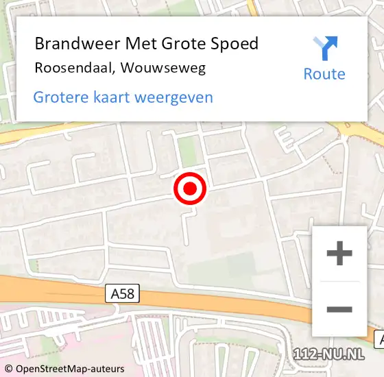 Locatie op kaart van de 112 melding: Brandweer Met Grote Spoed Naar Roosendaal, Wouwseweg op 11 februari 2022 14:29