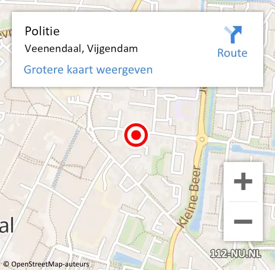 Locatie op kaart van de 112 melding: Politie Veenendaal, Vijgendam op 11 februari 2022 15:36