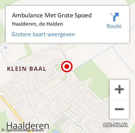 Locatie op kaart van de 112 melding: Ambulance Met Grote Spoed Naar Haalderen, de Halden op 11 februari 2022 20:51