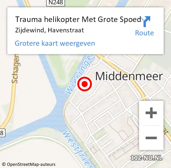 Locatie op kaart van de 112 melding: Trauma helikopter Met Grote Spoed Naar Zijdewind, Havenstraat op 12 februari 2022 00:10