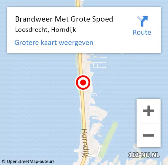 Locatie op kaart van de 112 melding: Brandweer Met Grote Spoed Naar Loosdrecht, Horndijk op 12 februari 2022 11:15