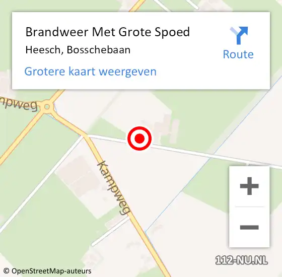 Locatie op kaart van de 112 melding: Brandweer Met Grote Spoed Naar Heesch, Bosschebaan op 12 februari 2022 11:28