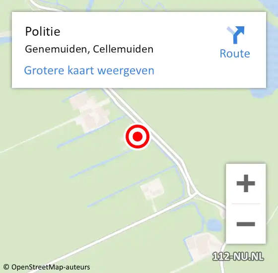 Locatie op kaart van de 112 melding: Politie Genemuiden, Cellemuiden op 12 februari 2022 13:56