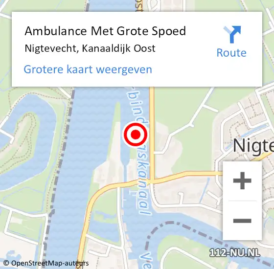 Locatie op kaart van de 112 melding: Ambulance Met Grote Spoed Naar Nigtevecht, Kanaaldijk Oost op 12 februari 2022 16:39