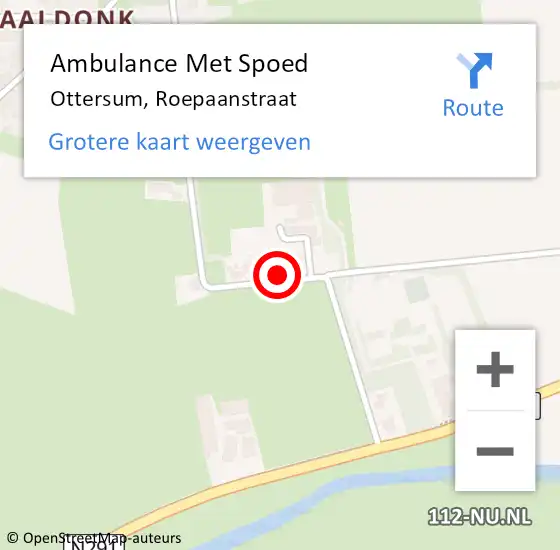 Locatie op kaart van de 112 melding: Ambulance Met Spoed Naar Ottersum, Roepaanstraat op 8 juli 2014 03:06