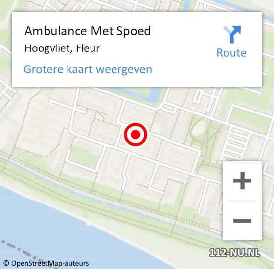 Locatie op kaart van de 112 melding: Ambulance Met Spoed Naar Hoogvliet, Fleur op 12 februari 2022 18:54