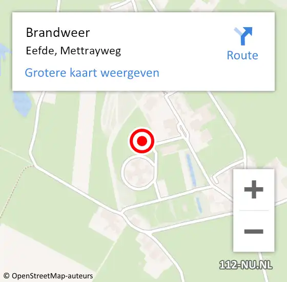Locatie op kaart van de 112 melding: Brandweer Eefde, Mettrayweg op 12 februari 2022 18:58