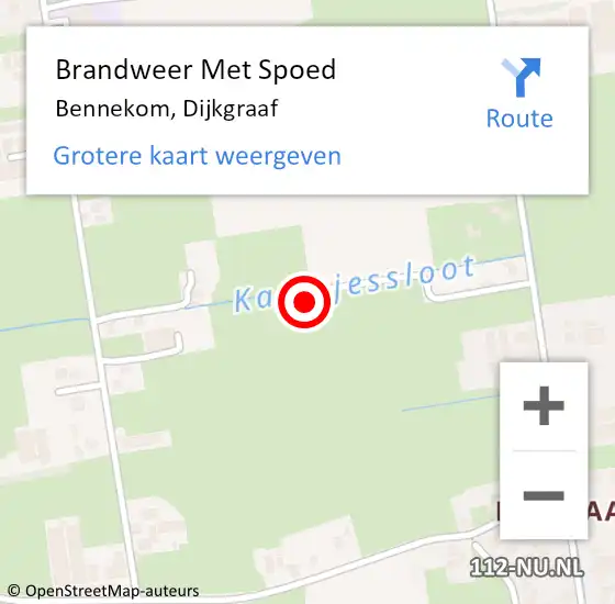 Locatie op kaart van de 112 melding: Brandweer Met Spoed Naar Bennekom, Dijkgraaf op 13 februari 2022 01:44