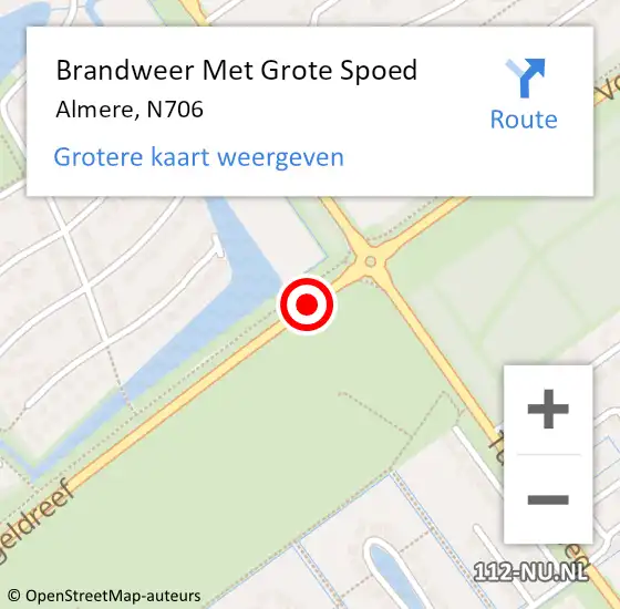 Locatie op kaart van de 112 melding: Brandweer Met Grote Spoed Naar Almere, Vogelweg op 8 juli 2014 08:12
