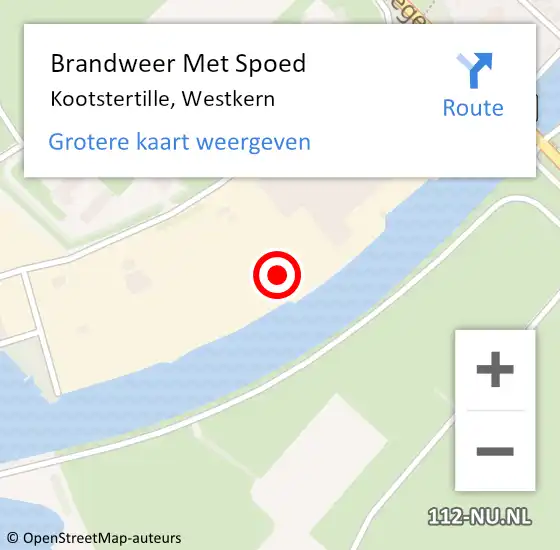 Locatie op kaart van de 112 melding: Brandweer Met Spoed Naar Kootstertille, Westkern op 13 februari 2022 17:37