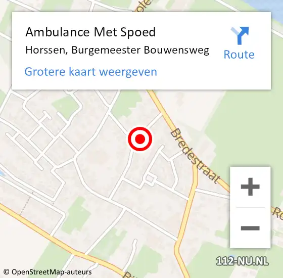 Locatie op kaart van de 112 melding: Ambulance Met Spoed Naar Horssen, Burgemeester Bouwensweg op 14 februari 2022 14:00