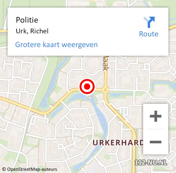 Locatie op kaart van de 112 melding: Politie Urk, Richel op 14 februari 2022 19:07
