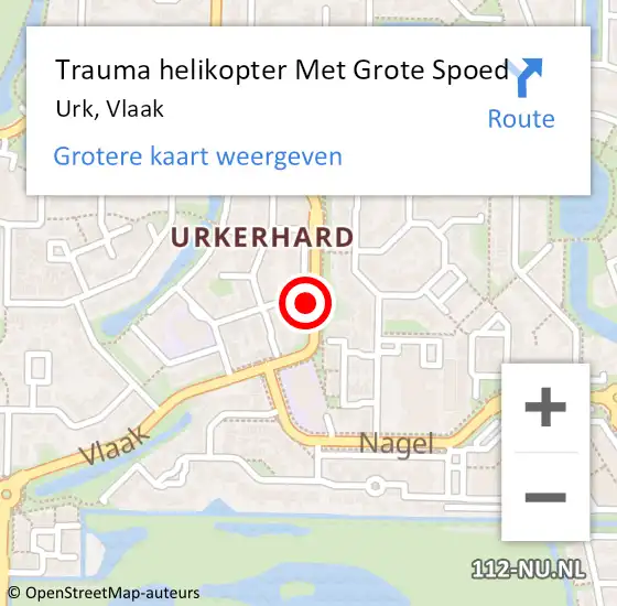 Locatie op kaart van de 112 melding: Trauma helikopter Met Grote Spoed Naar Urk, Vlaak op 14 februari 2022 19:09