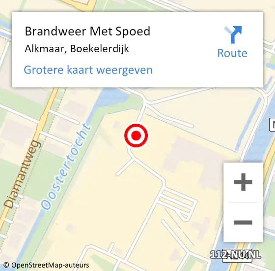 Locatie op kaart van de 112 melding: Brandweer Met Spoed Naar Alkmaar, Boekelerdijk op 15 februari 2022 13:59