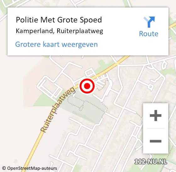 Locatie op kaart van de 112 melding: Politie Met Grote Spoed Naar Kamperland, Ruiterplaatweg op 15 februari 2022 14:26