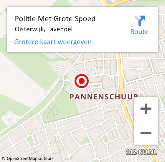 Locatie op kaart van de 112 melding: Politie Met Grote Spoed Naar Oisterwijk, Lavendel op 15 februari 2022 16:02