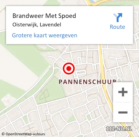 Locatie op kaart van de 112 melding: Brandweer Met Spoed Naar Oisterwijk, Lavendel op 15 februari 2022 16:02