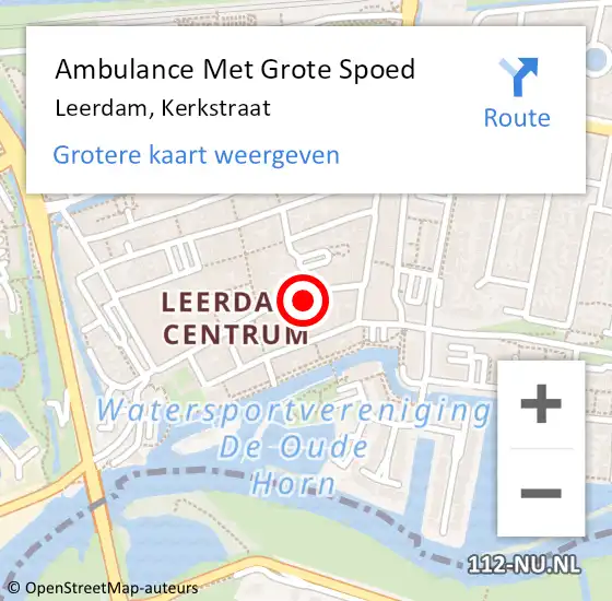 Locatie op kaart van de 112 melding: Ambulance Met Grote Spoed Naar Leerdam, Kerkstraat op 15 februari 2022 20:26