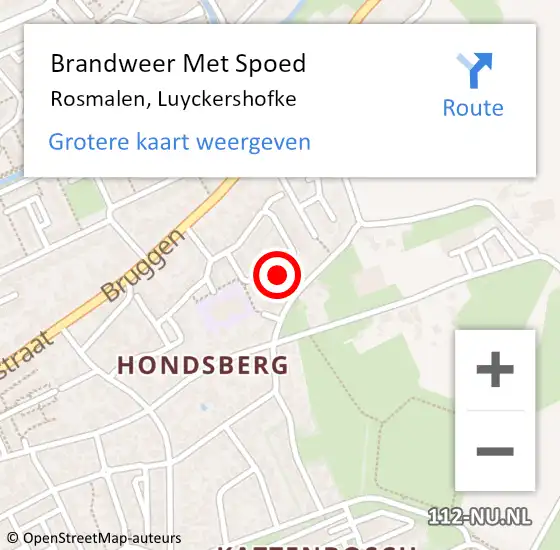Locatie op kaart van de 112 melding: Brandweer Met Spoed Naar Rosmalen, Luyckershofke op 16 februari 2022 06:34