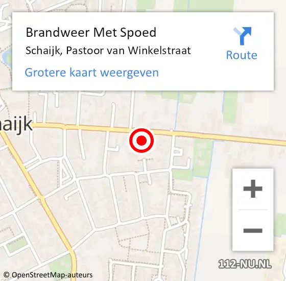 Locatie op kaart van de 112 melding: Brandweer Met Spoed Naar Schaijk, Pastoor van Winkelstraat op 16 februari 2022 09:44