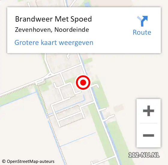 Locatie op kaart van de 112 melding: Brandweer Met Spoed Naar Zevenhoven, Noordeinde op 16 februari 2022 14:12