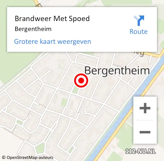 Locatie op kaart van de 112 melding: Brandweer Met Spoed Naar Bergentheim op 16 februari 2022 20:14