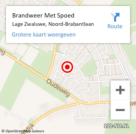 Locatie op kaart van de 112 melding: Brandweer Met Spoed Naar Lage Zwaluwe, Noord-Brabantlaan op 16 februari 2022 20:53
