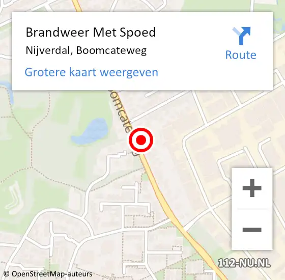 Locatie op kaart van de 112 melding: Brandweer Met Spoed Naar Nijverdal, Boomcateweg op 16 februari 2022 23:34