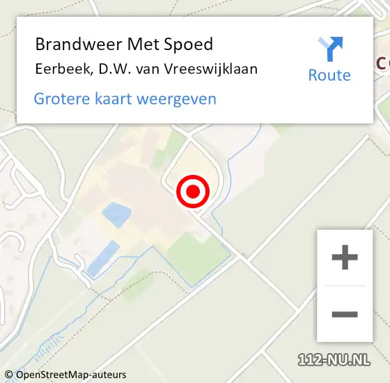 Locatie op kaart van de 112 melding: Brandweer Met Spoed Naar Eerbeek, D.W. van Vreeswijklaan op 17 februari 2022 04:10