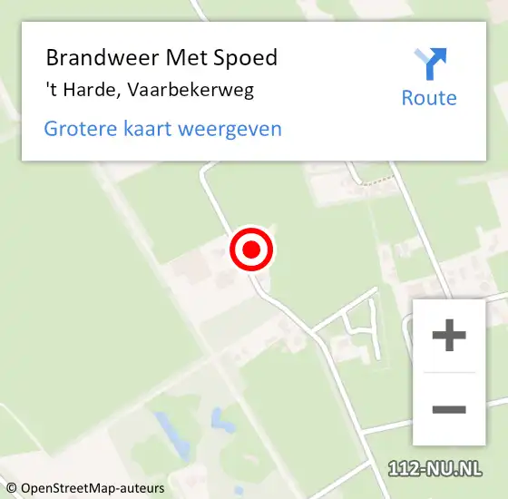 Locatie op kaart van de 112 melding: Brandweer Met Spoed Naar 't Harde, Vaarbekerweg op 17 februari 2022 04:34