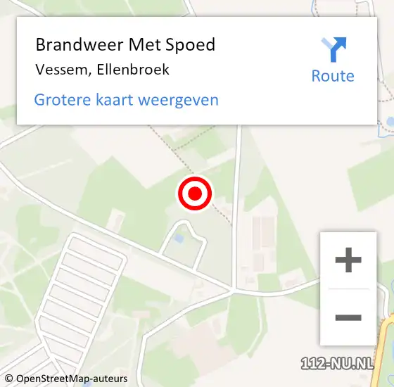 Locatie op kaart van de 112 melding: Brandweer Met Spoed Naar Vessem, Ellenbroek op 17 februari 2022 05:42