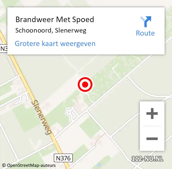Locatie op kaart van de 112 melding: Brandweer Met Spoed Naar Schoonoord, Slenerweg op 17 februari 2022 06:39