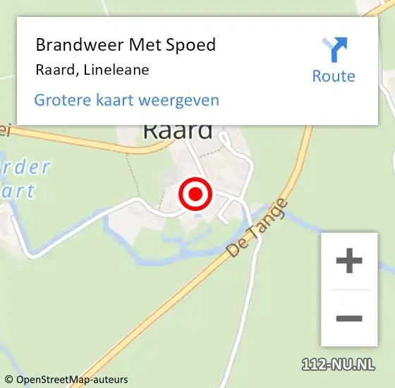 Locatie op kaart van de 112 melding: Brandweer Met Spoed Naar Raard, Lineleane op 17 februari 2022 08:15